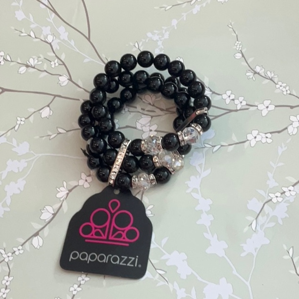 ❄️ Paparazzi | Black and Clear Beaded Bracelet Multi Strand Bohemian